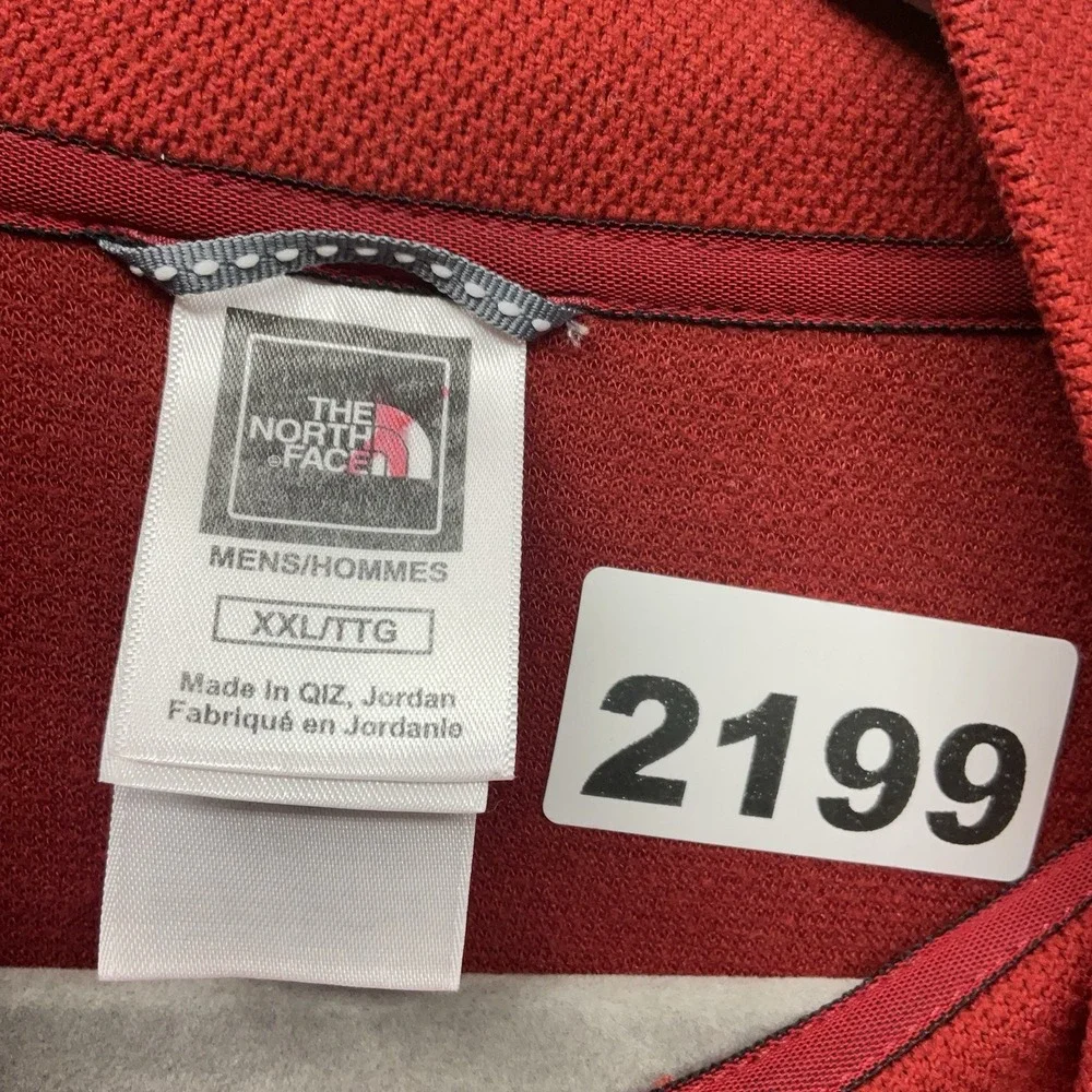 The North Face Pullover Mens 2XL Red Logo Collar  Quarter Zip Sweatshirt Outdoor